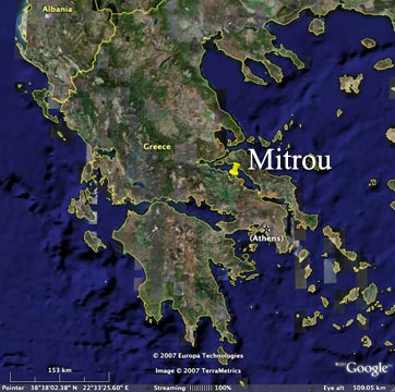 Map of Mitrou and Greece